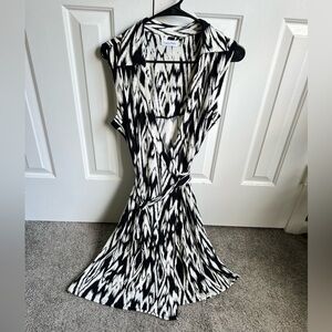 Calvin Klein Black and White Midi Dress